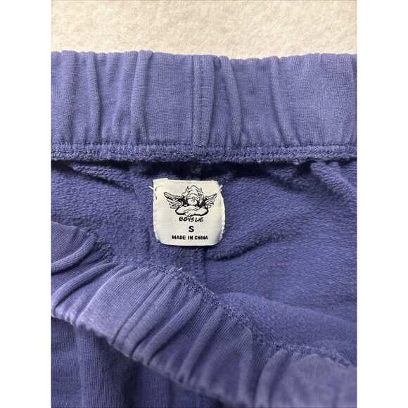 Boys Lie Sweatpants Joggers Women's Small Y2K Loungewear Blue - Picture 2 of 4